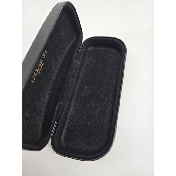 Coach Glasses Case New York Black Leather Hard Clamshell 6" - Picture 7 of 15